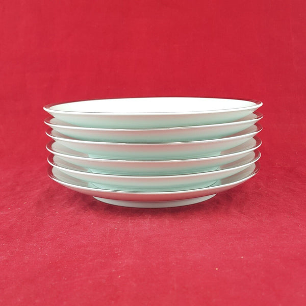 Thomas Rosenthal Germany White with Sliver Band 6 Salad plates - 7071 OA