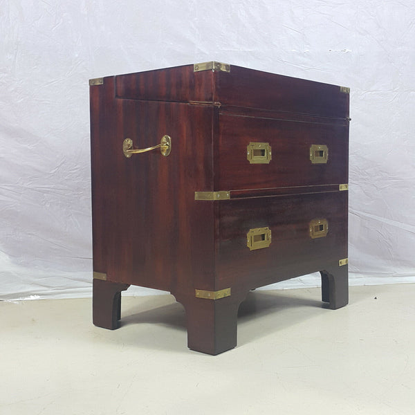 Ship's Style Chest with Brass Mounts and Handles