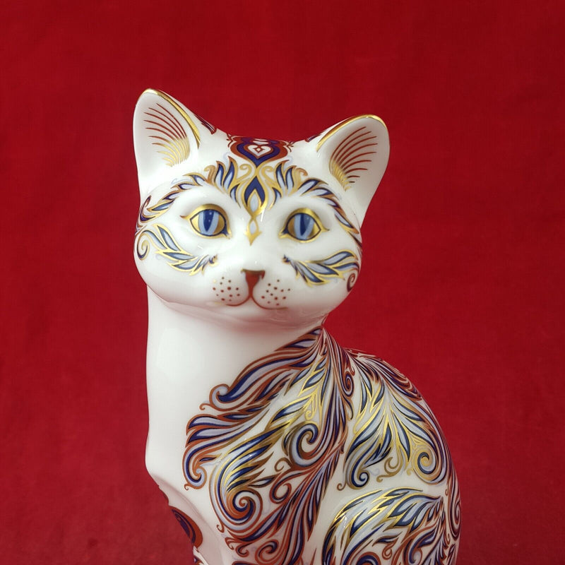Royal Crown Derby Paperweight Majestic Cat Silver Stopper With CoA Boxed - 8055