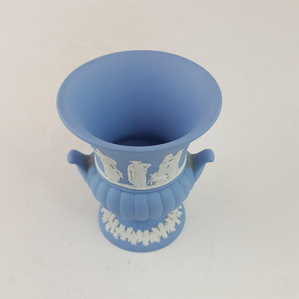 Wedgwood - Blue Jasperware Urn With Handles - WD 2842