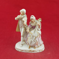 Unbranded Porcelain Figurine - A Couple Playing Violin (Damaged) - 11 TF