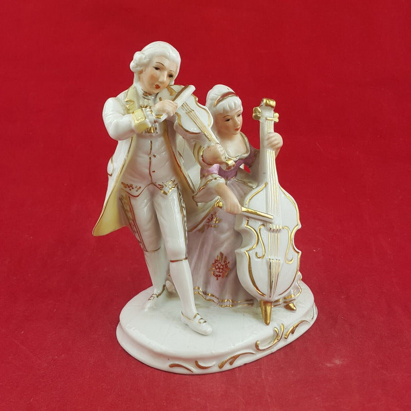 Unbranded Porcelain Figurine - A Couple Playing Violin (Damaged) - 11 TF