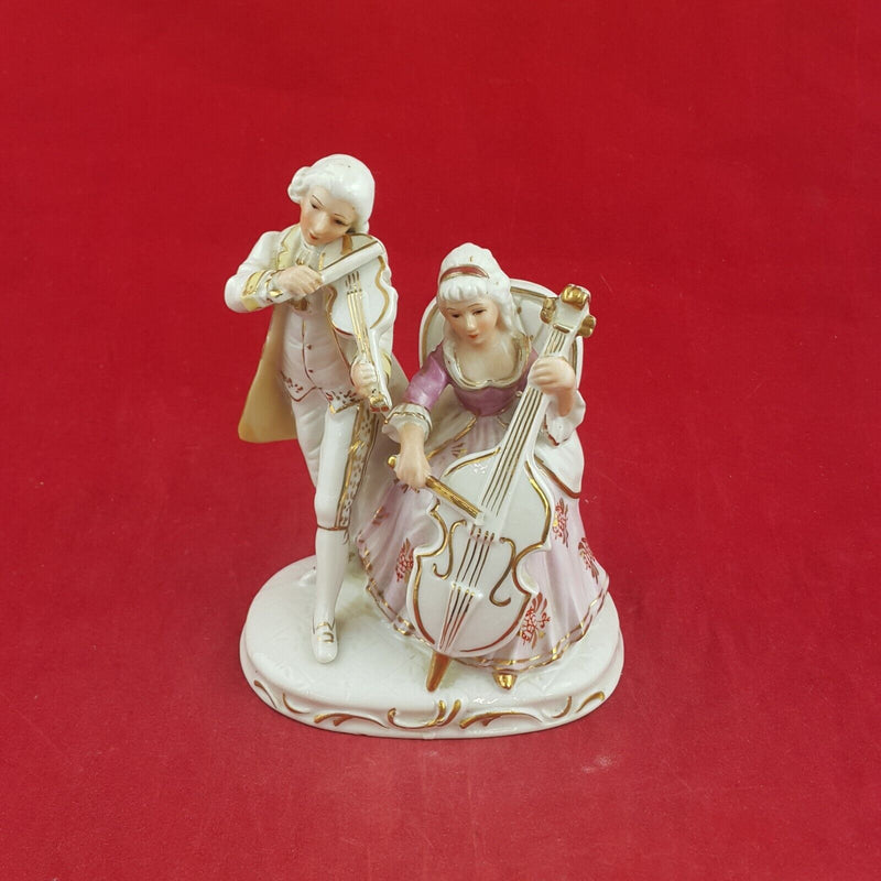 Unbranded Porcelain Figurine - A Couple Playing Violin (Damaged) - 11 TF