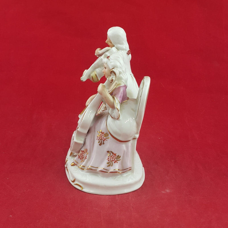 Unbranded Porcelain Figurine - A Couple Playing Violin (Damaged) - 11 TF