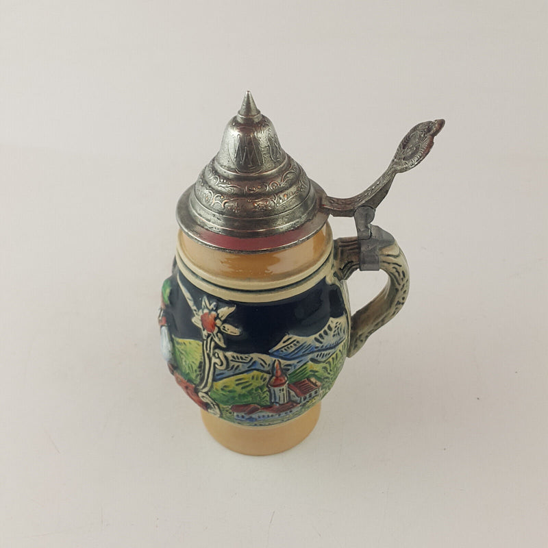 Vintage German Lidded Beer Stein / Tankard - OP 2553