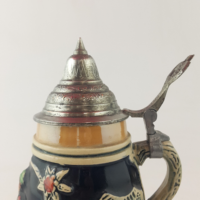 Vintage German Lidded Beer Stein / Tankard - OP 2553