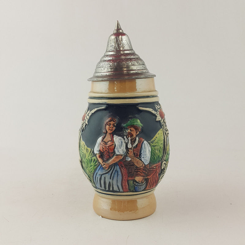 Vintage German Lidded Beer Stein / Tankard - OP 2553