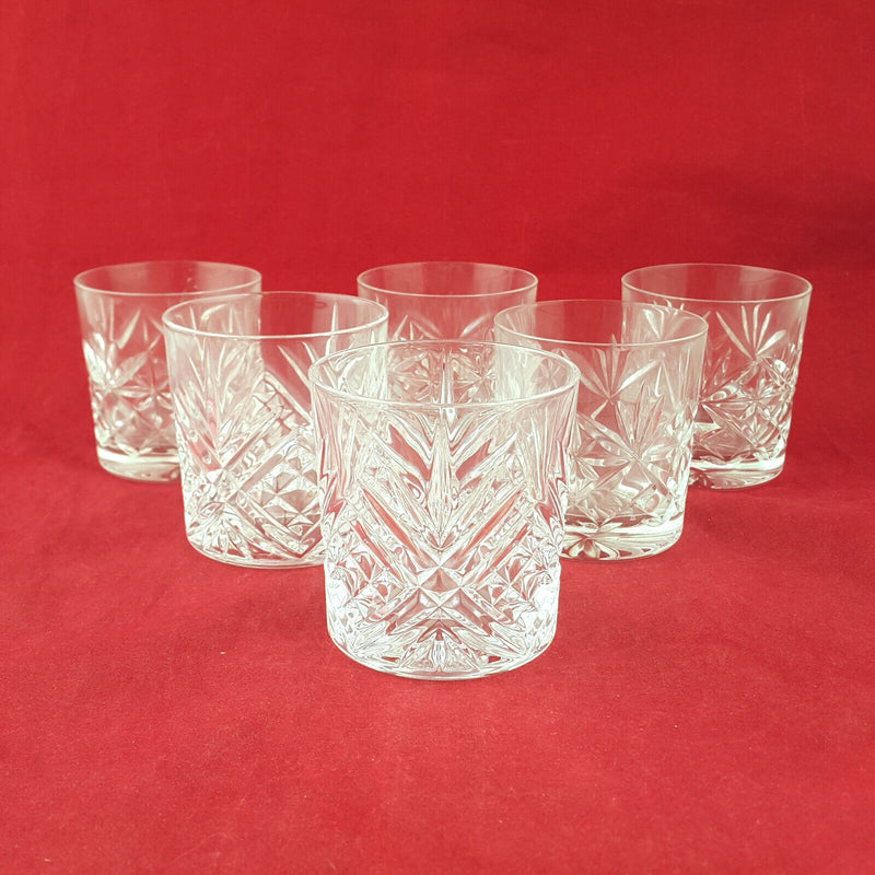 Six Hand Cut Crystal Glasses - OP 2657