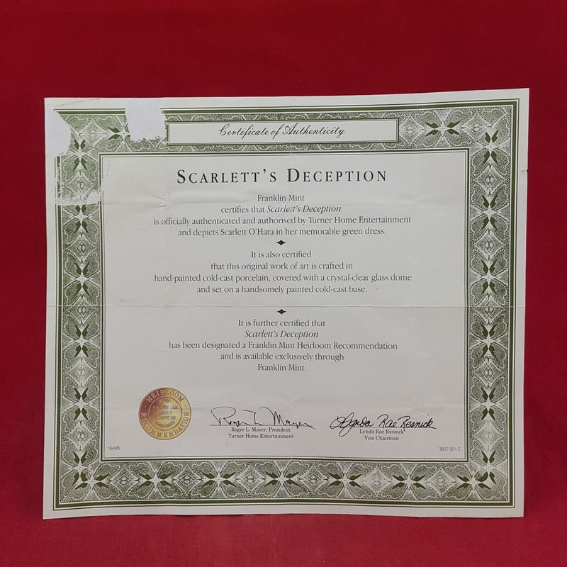 Scarlett's Betrothal Franklin Mint Gone The With Wind With CoA - 8152 O/A