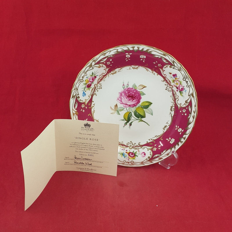 Coalport Decorative Plate A Single Rose with Box & CoA - 8236 CP