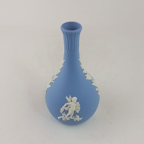 Wedgwood - Blue Jasperware Narrow Neck Vase - WD 2843