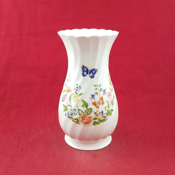 Aynsley Cottage Garden Flowers & Butterflies Georgian Vase 8-inch - OP 3027