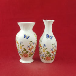 Aynsley Cottage Garden Flowers & Butterflies Set of Two Vases - 8299 OA