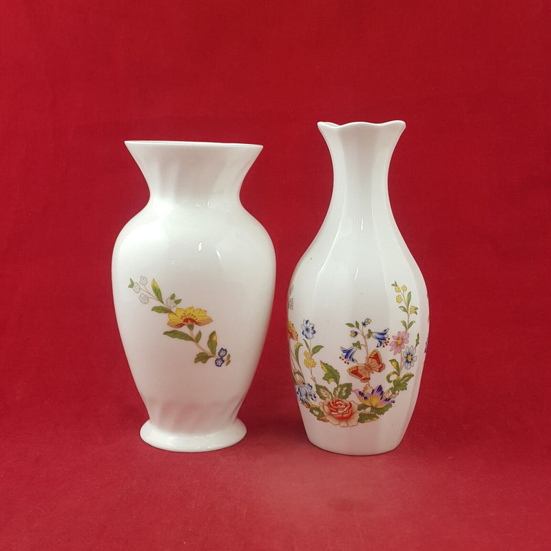 Aynsley Cottage Garden Flowers & Butterflies Set of Two Vases - 8299 OA