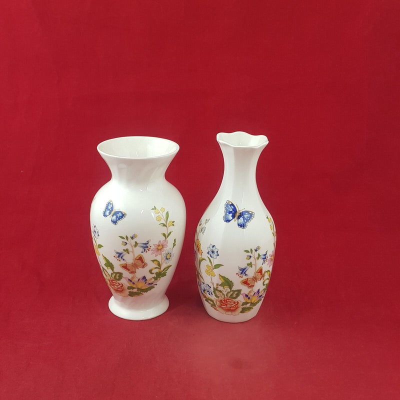 Aynsley Cottage Garden Flowers & Butterflies Set of Two Vases - 8299 OA