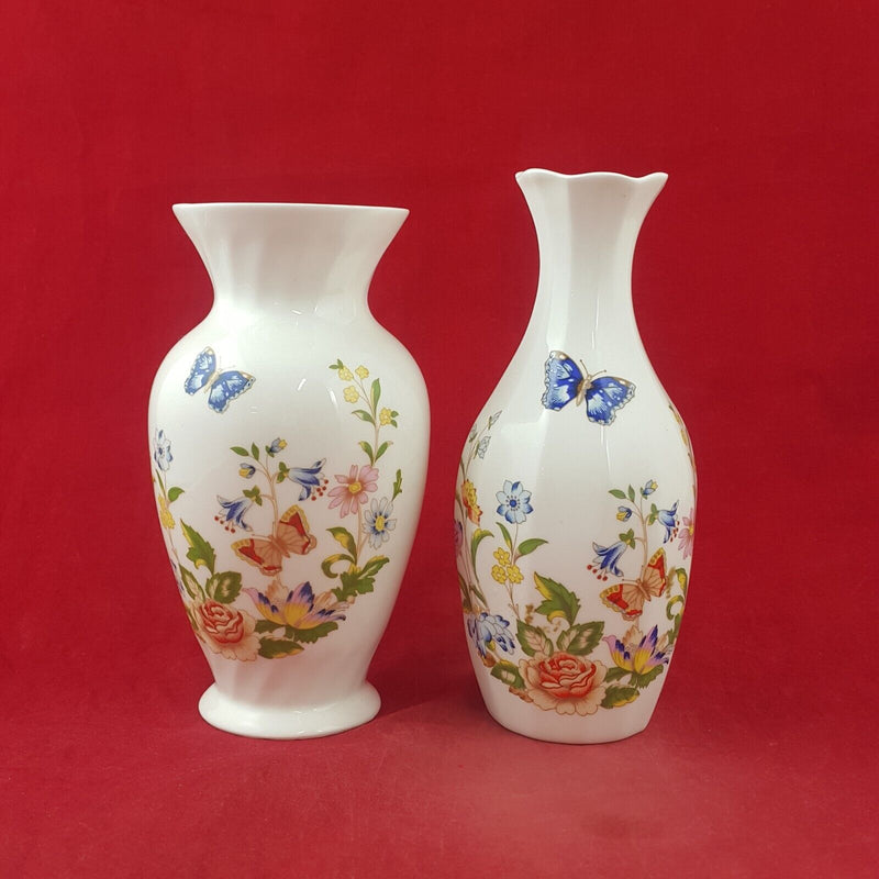 Aynsley Cottage Garden Flowers & Butterflies Set of Two Vases - 8299 OA