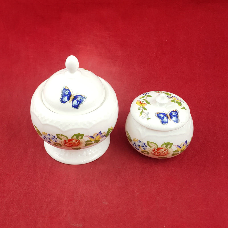 Aynsley Cottage Garden Flowers & Butterflies - Trinket Lidded Pots - OP 3044