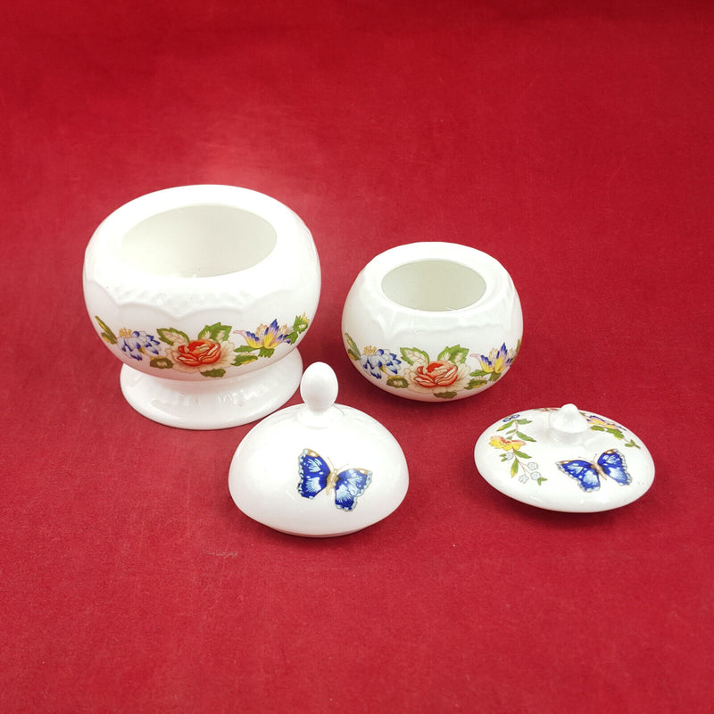 Aynsley Cottage Garden Flowers & Butterflies - Trinket Lidded Pots - OP 3044