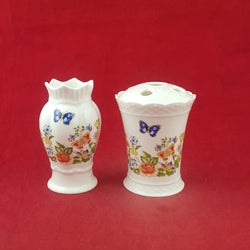 Aynsley Cottage Garden Flowers & Butterflies Set of Two Vases - 8302 OA