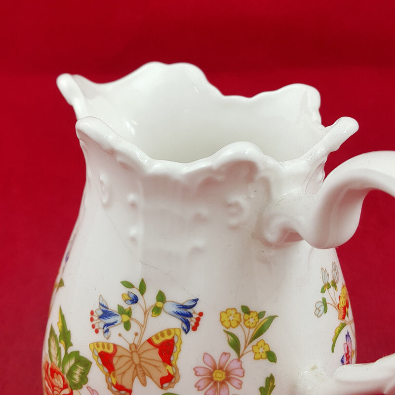 Aynsley Cottage Garden Flowers & Butterflies - Vase / Milk Jug (Cracked) OP 3042