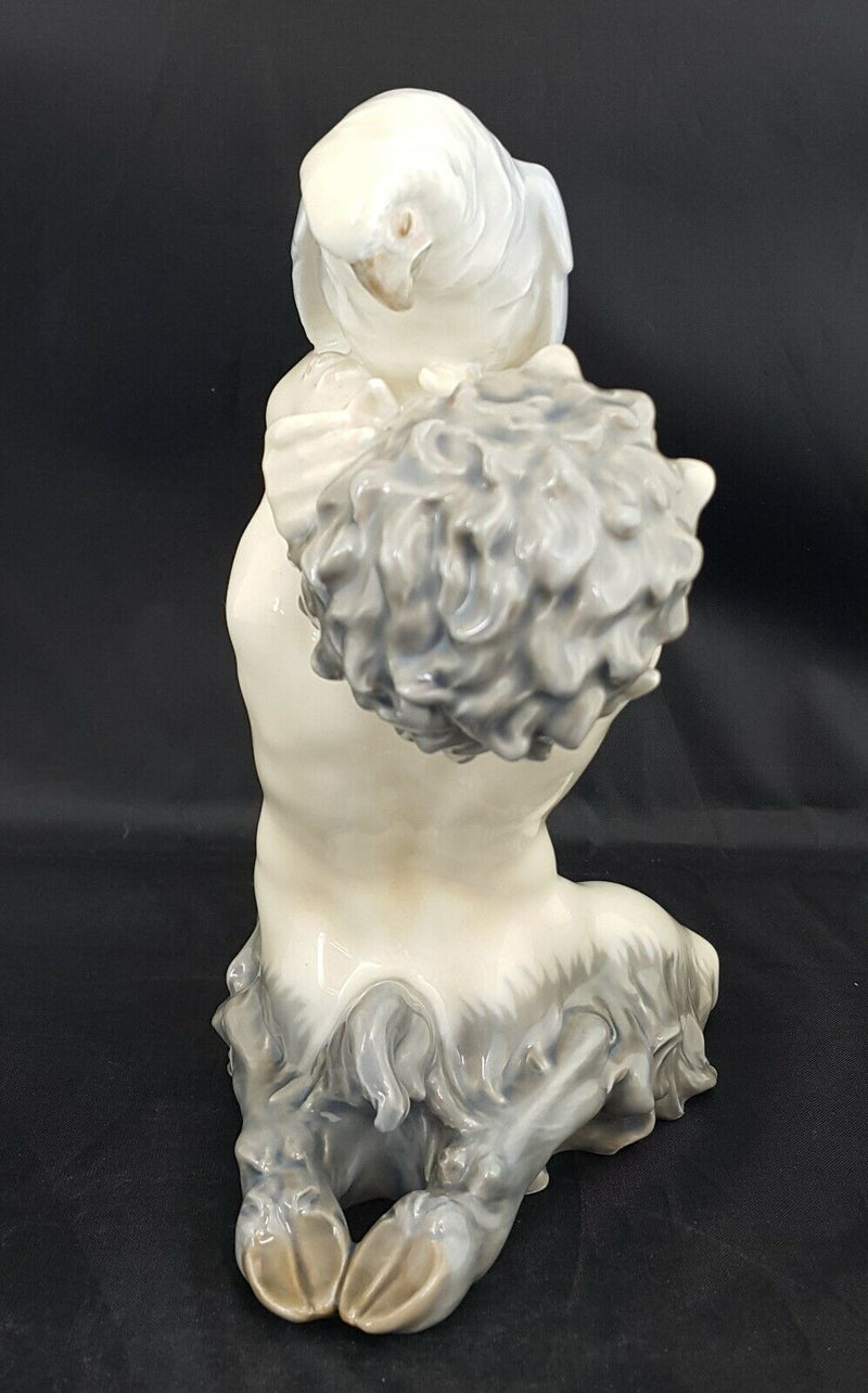 Royal Copenhagen Figurine 752 Faun Holding a Parrot