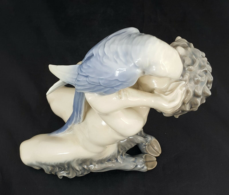 Royal Copenhagen Figurine 752 Faun Holding a Parrot