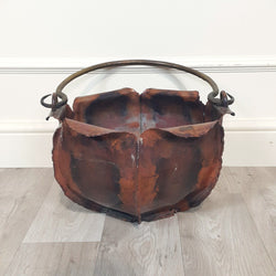 Antique Wrought Iron And Copper Bucket - F281