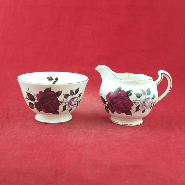 Colclough Ridgway Floral Pattern - Milk & Sugar Pots (cracked) - OP 3280