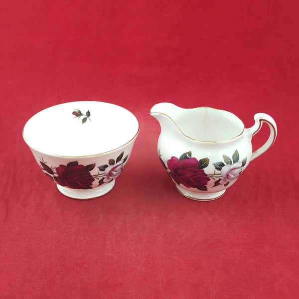 Colclough Ridgway Floral Pattern - Milk & Sugar Pots (cracked) - OP 3280