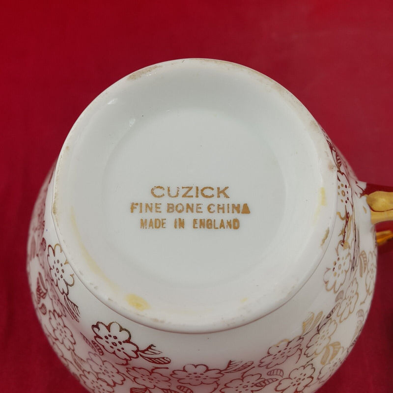 Cuzick Pottery Bone China Milk Jug Sugar Pot & Serving Plate - 8668 O/A