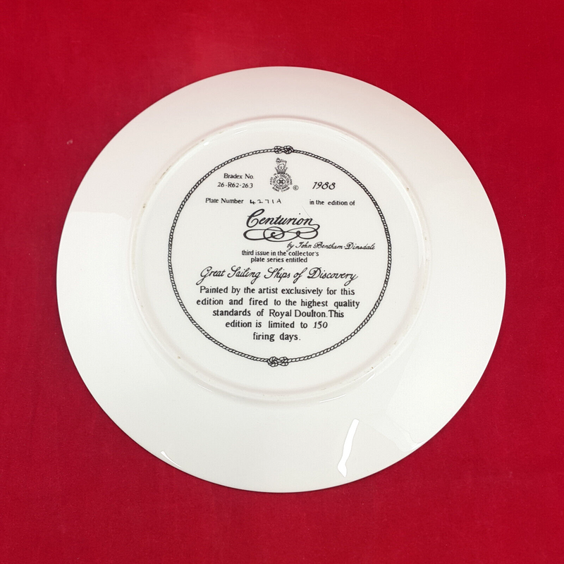 Royal Doulton Plate Centurion - Great Sailing Ships Of Discovery 4271A - RD 2445