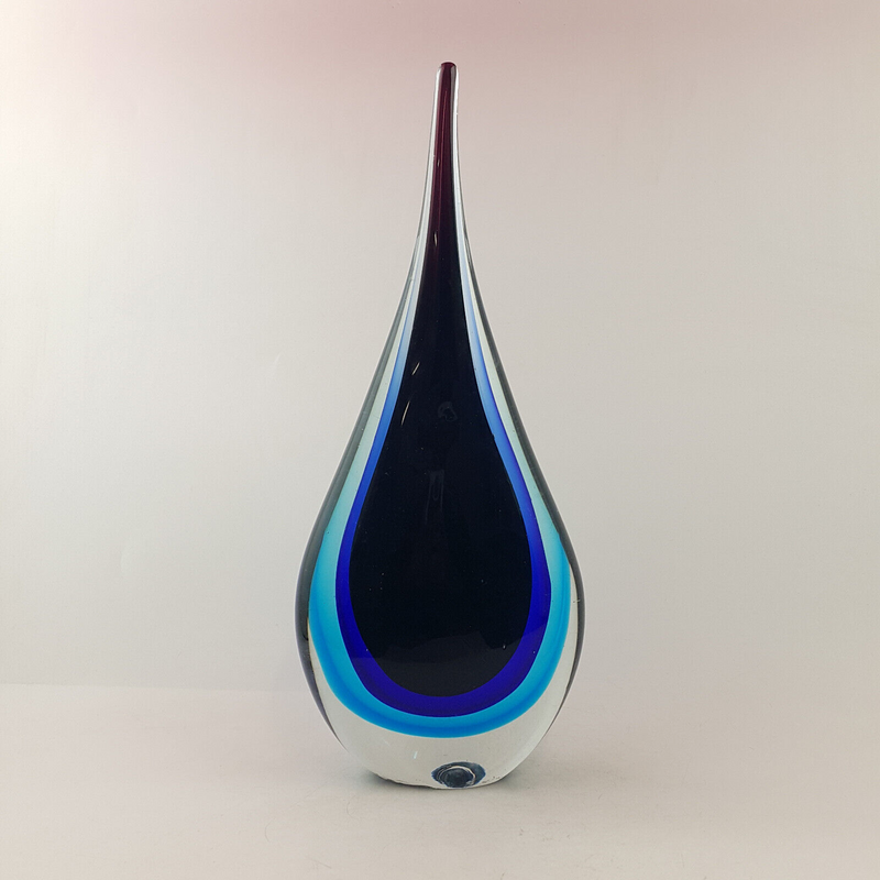 Large Hand Blown Glass Sculpture Water Drop Raindrop Art Glass - OA 3338