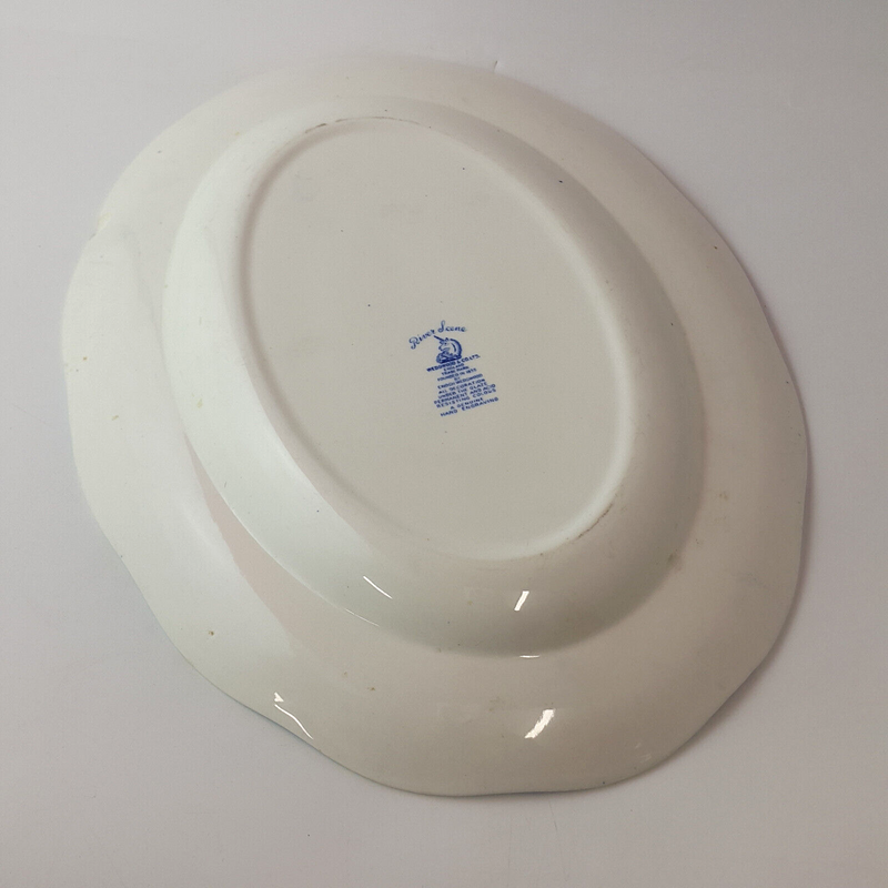 Wedgwood & Co. Ltd. - River Scene Large Oval Platter (chipped) - WD 3354