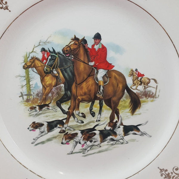 Barrotts of Staffordshire Pottery Fox Hunting Scene Decorative Plate -  8712 O/A