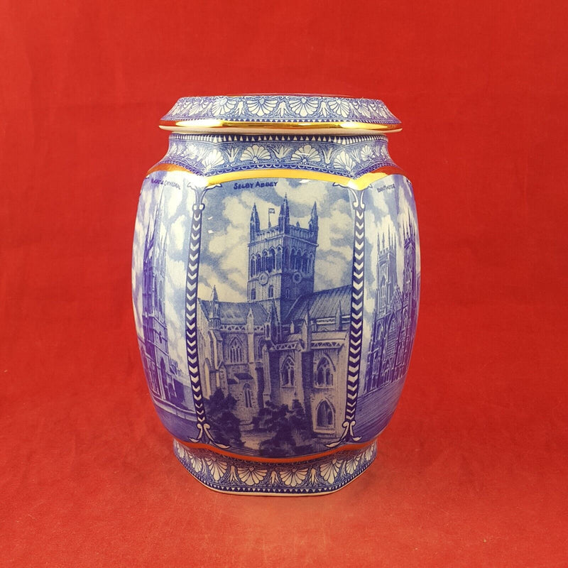 Wade Ringtons blue and white Tea Caddy