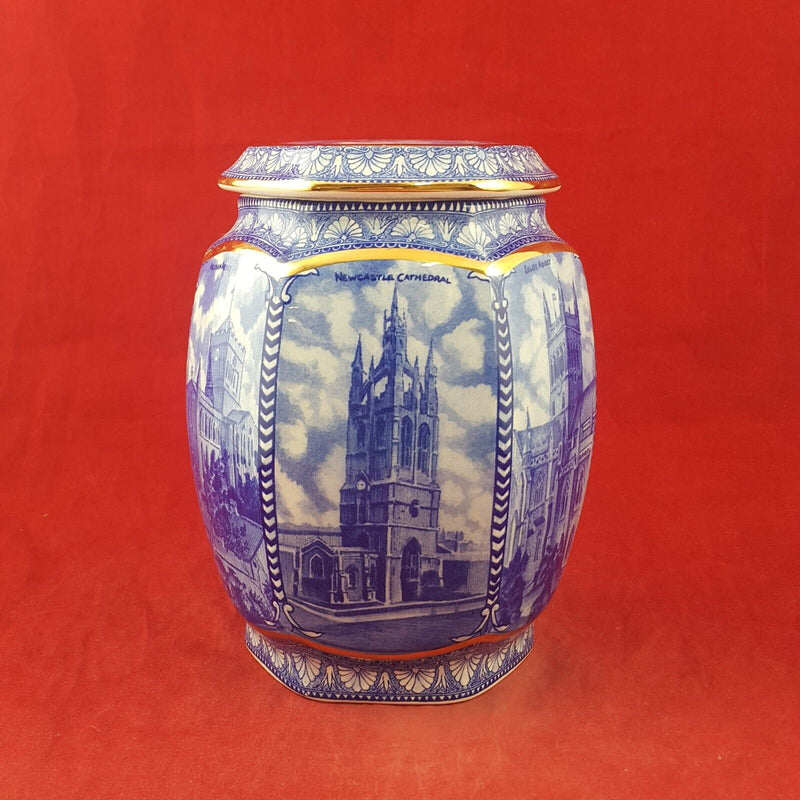 Wade Ringtons blue and white Tea Caddy