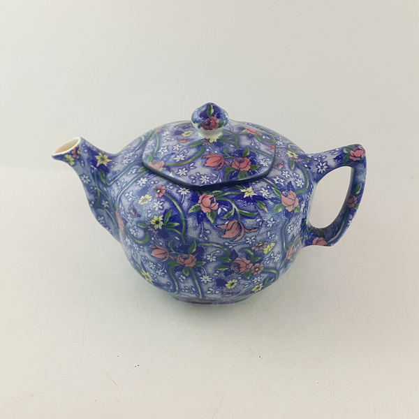 Ringtons - Blue Floral Chintz Teapot - OP 3346