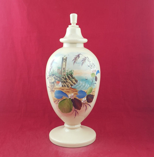 Late 19th Century Hand Painted Floral Urn Lidded Vase (Chipped) - 8719 - O/A