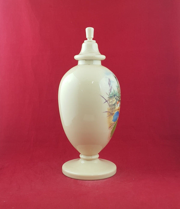 Late 19th Century Hand Painted Floral Urn Lidded Vase (Chipped) - 8719 - O/A