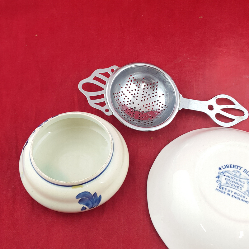 3x Miscellaneous Small Trinket Plates & Tea Strainer - OP 3391
