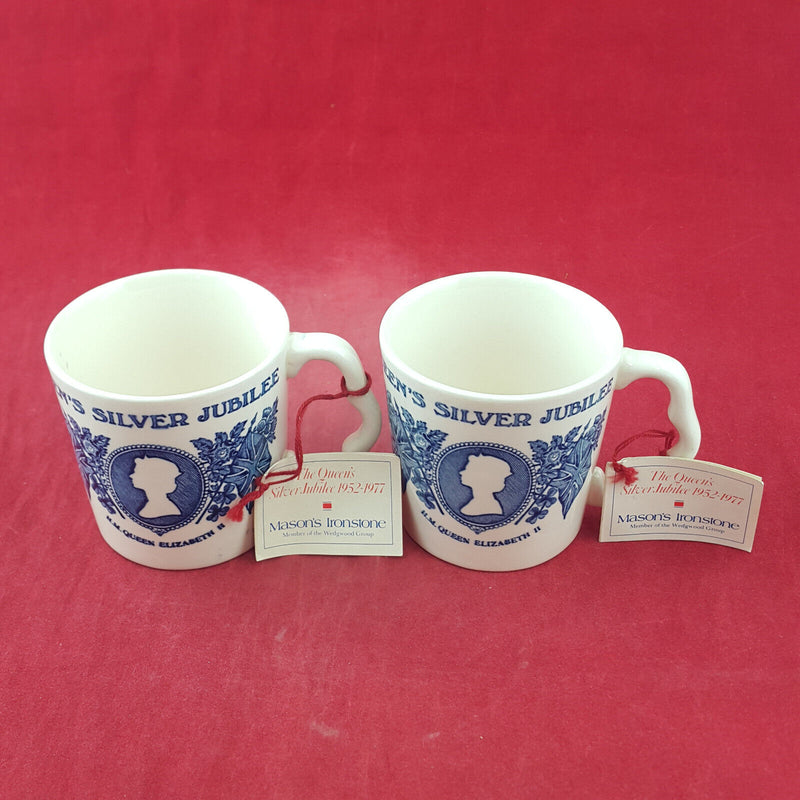 Mason's Ironstone - Pair Of Cups - Queen's Silver Jubilee 1952-1977 - OP 3405