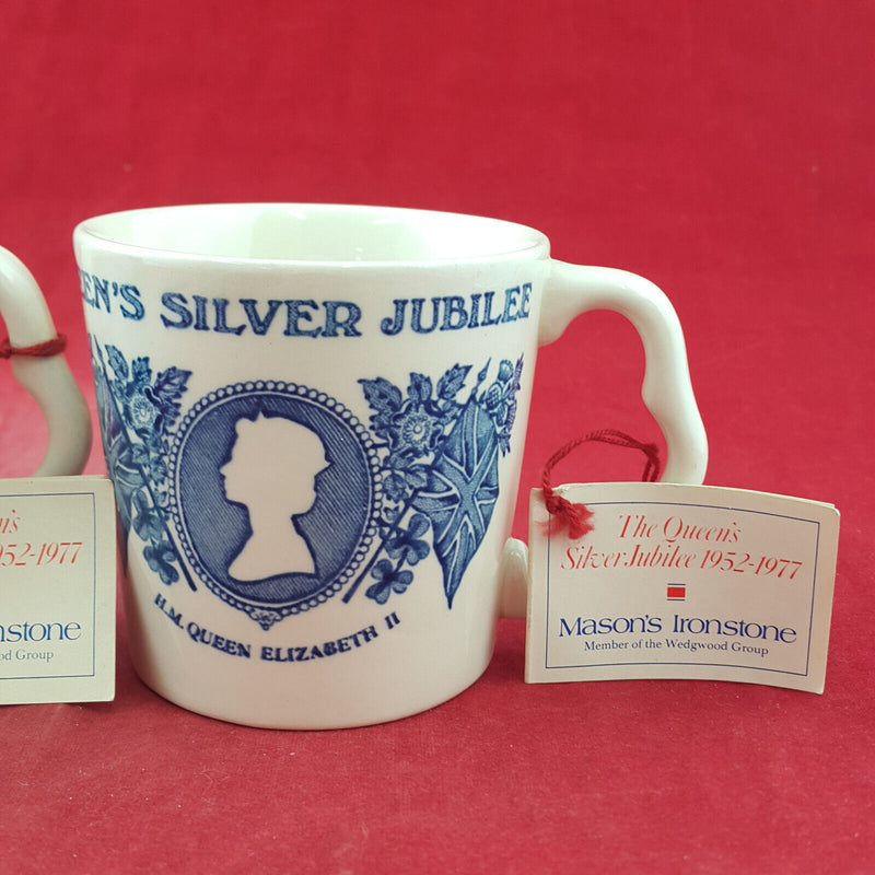 Mason's Ironstone - Pair Of Cups - Queen's Silver Jubilee 1952-1977 - OP 3405