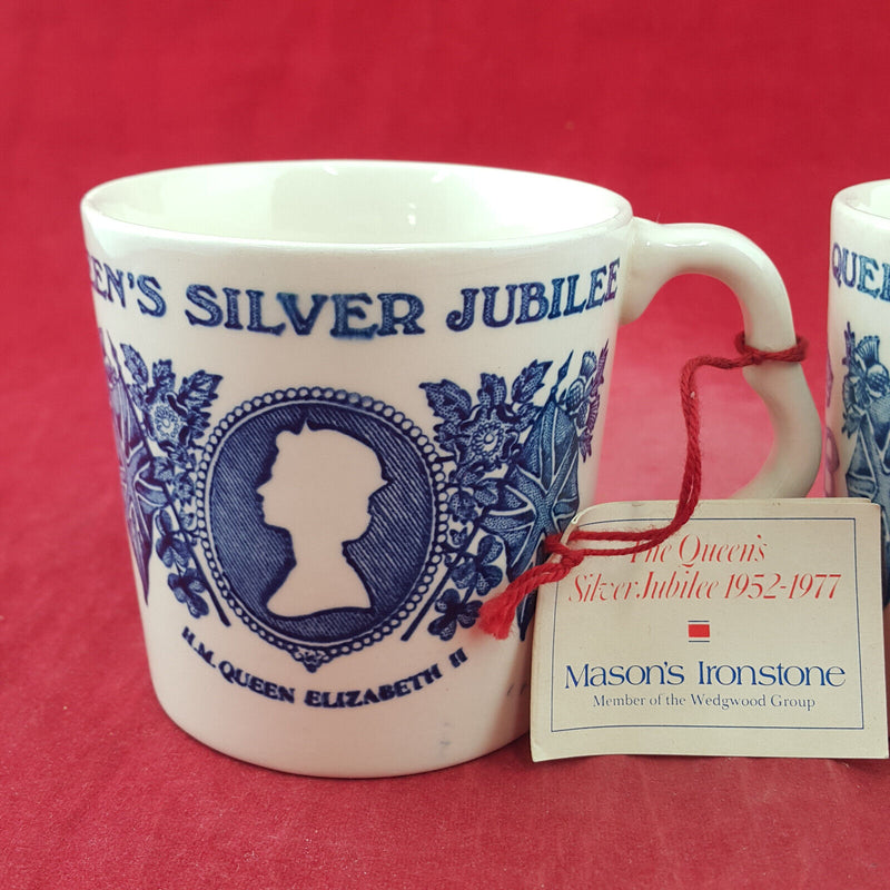 Mason's Ironstone - Pair Of Cups - Queen's Silver Jubilee 1952-1977 - OP 3405