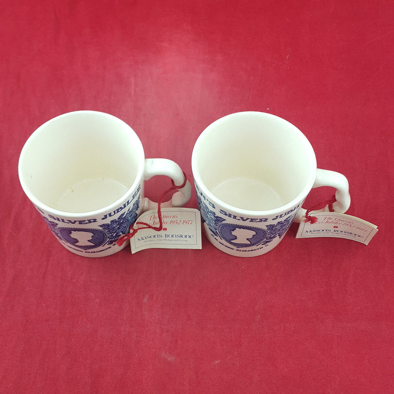 Mason's Ironstone - Pair Of Cups - Queen's Silver Jubilee 1952-1977 - OP 3405