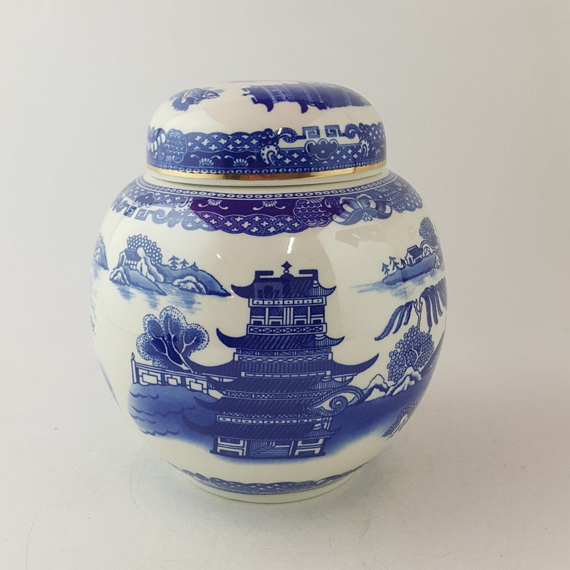 Ringtons By Wade Ceramics Pottery Ginger Jar/ Blue Willow Tea Caddy - 8783 O/A