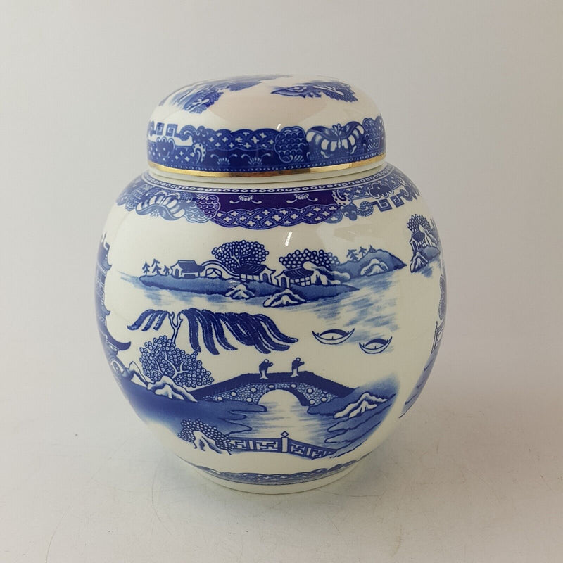 Ringtons By Wade Ceramics Pottery Ginger Jar/ Blue Willow Tea Caddy - 8783 O/A