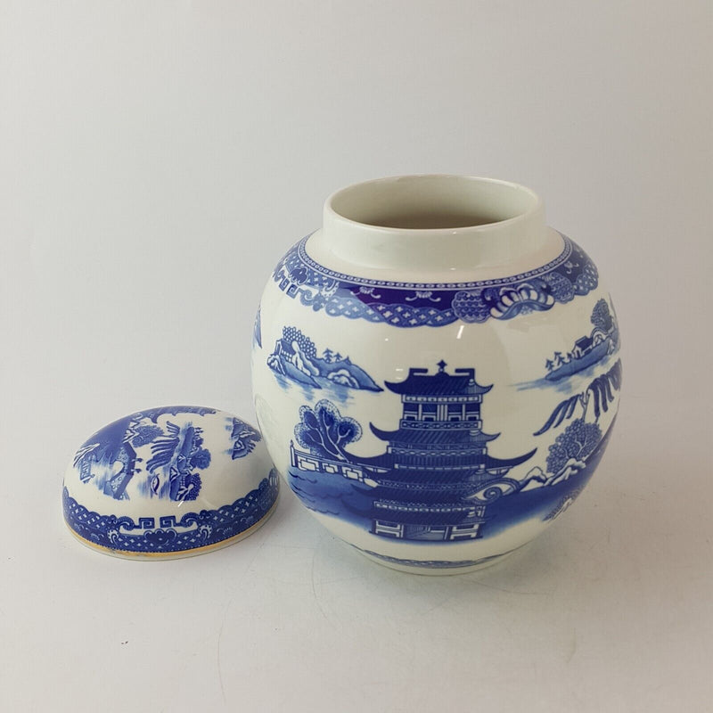 Ringtons By Wade Ceramics Pottery Ginger Jar/ Blue Willow Tea Caddy - 8783 O/A