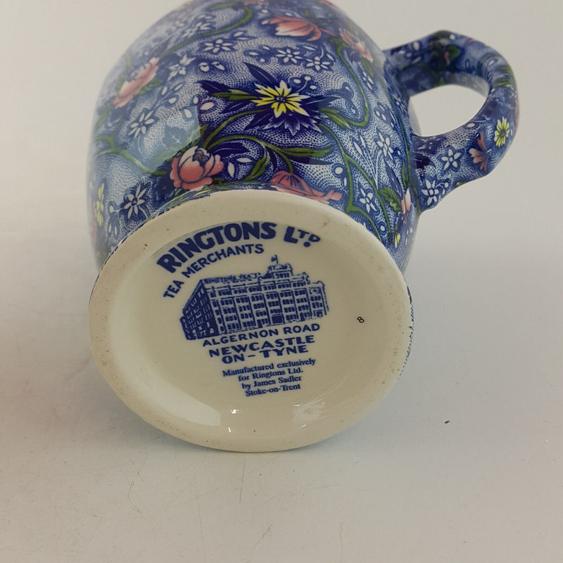 Ringtons By Wade Ceramics Pottery Blue Floral Chintz pitcher / Jug - 8784 O/A