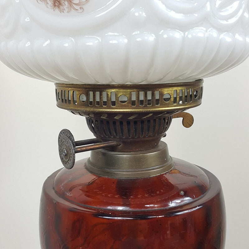 Antique Victorian Glass Oil Lamp - 8790 O/A