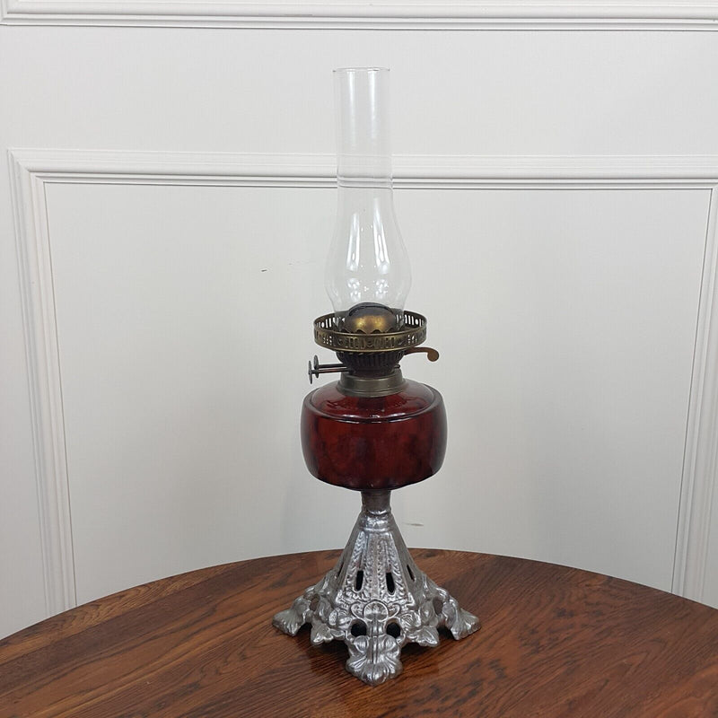 Antique Victorian Glass Oil Lamp - 8790 O/A